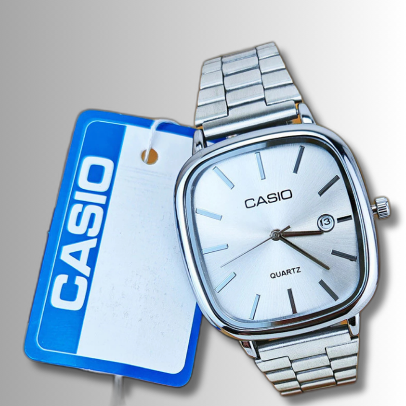 Casio - Relógio De Quartzo De Aço Inoxidável Com Calendário Vintage